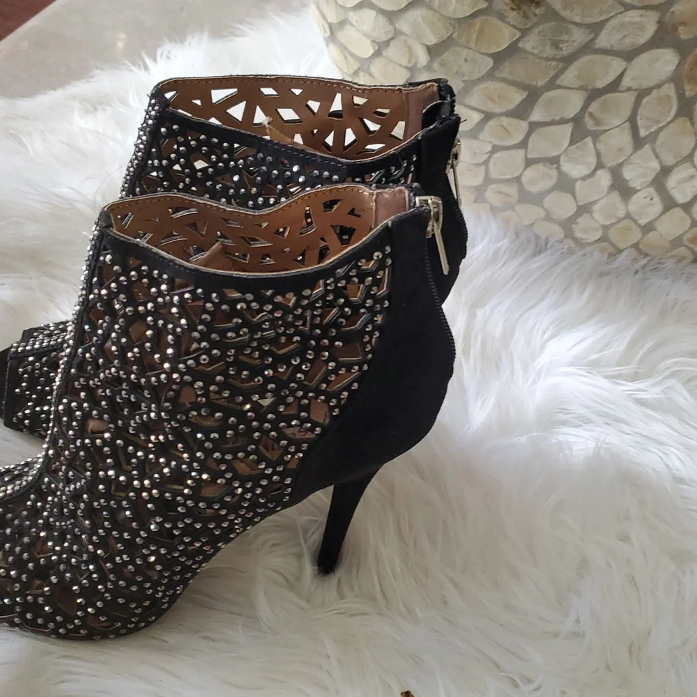 Zigi soho black studded open toe bootie size 7.5 - Picture 14 of 17